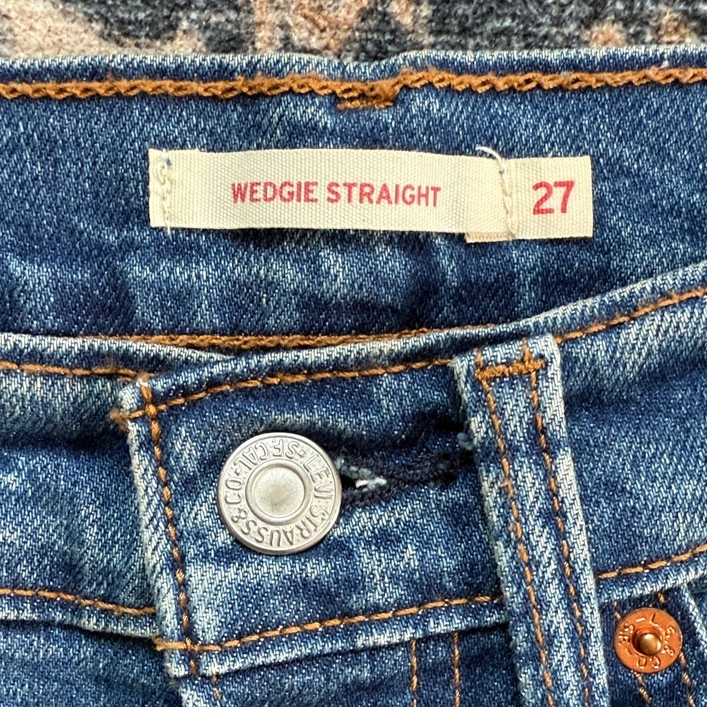LEVI’S Button-fly Wedgie Straight Jeans Size 27 - Picture 2 of 11